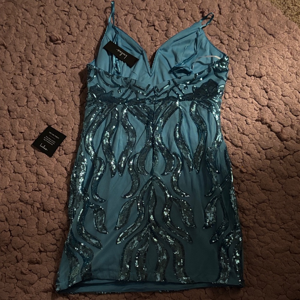 Blue Sequin Dress - Picture 2 of 2